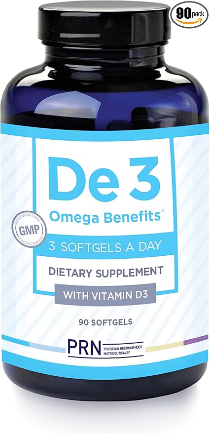 PRN De3 Dry Eye Ultra Pure rTG Omega 3 – Support for Dry Eyes - 2240mg EPA & DHA – New & Improved-Burpless-1 serving, 1-month supply
