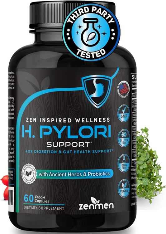 H. Pylori Support | Lactobacillus Reuteri Probiotic with Mastic Gum for Digestion & GI Health - Third Party Tested, 60 Vegan Capsules, Made in The USA