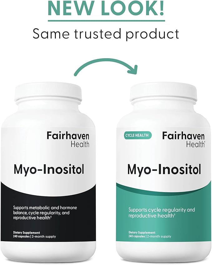 Fairhaven Health Myo-Inositol Supplement for Women and Men | Vitamin B8 2000mg | Vegan Inositol Powder Capsules | Gluten, Dairy and Soy Free | 240 Myo Inositol Capsules