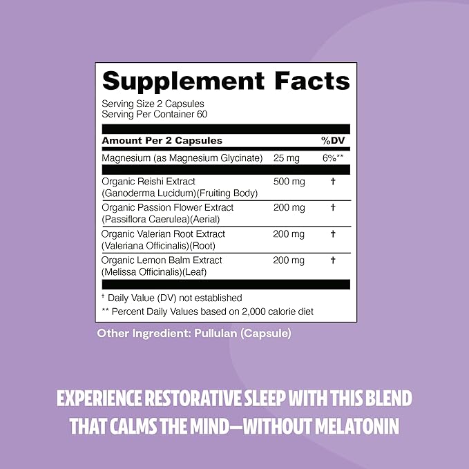 FreshCap 5-in-1 Sleep Supplement, Magnesium for Sleep, Magnesium Supplement, Calm, 7000mg Reishi Mushroom Extract, Valerian Root Capsules, Valerian Root Extract, Ayurveda (120 Capsules)