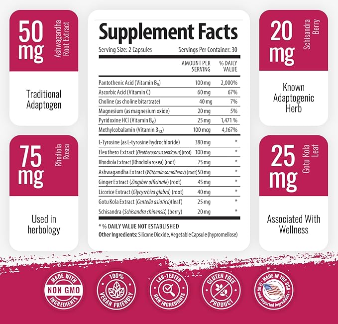 1 Body Ashwagandha Complex Supplement, Focus and Energy Support, 120 Vegan Capsules