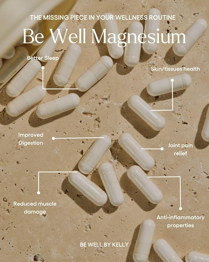 Be Well by Kelly Magnesium with GABA, L-theanine & B6 (90 Servings, 270 Capsules)