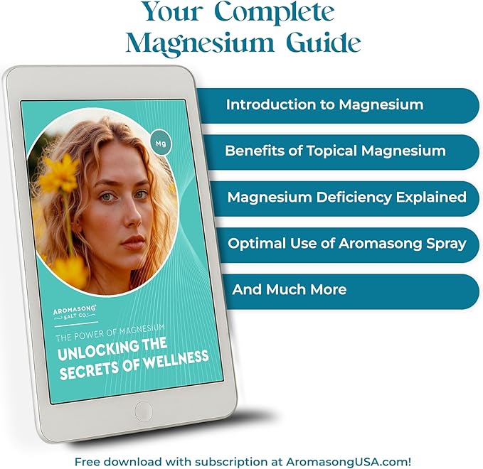 Aromasong Extra Strength Magnesium Oil Spray - 8 Oz. 2 Pack (23mg in Each Spritz) Natural and Pure Magnesium Spray - Made in The USA - for Leg Discomfort and Promotes a Calm Sleep