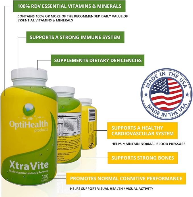 XtraVITE Isotonic Multivitamin - 100% Essential Vitamins and Minerals - Pack of 4