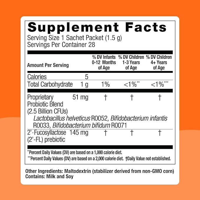 Biostime Baby Probiotic for Kids with HMO & Prebiotic Fiber | Kids Immune Support | Constipation Relief and Digestion Support Probiotics for Kids, Toddlers and Infants - 28 Powder Packets