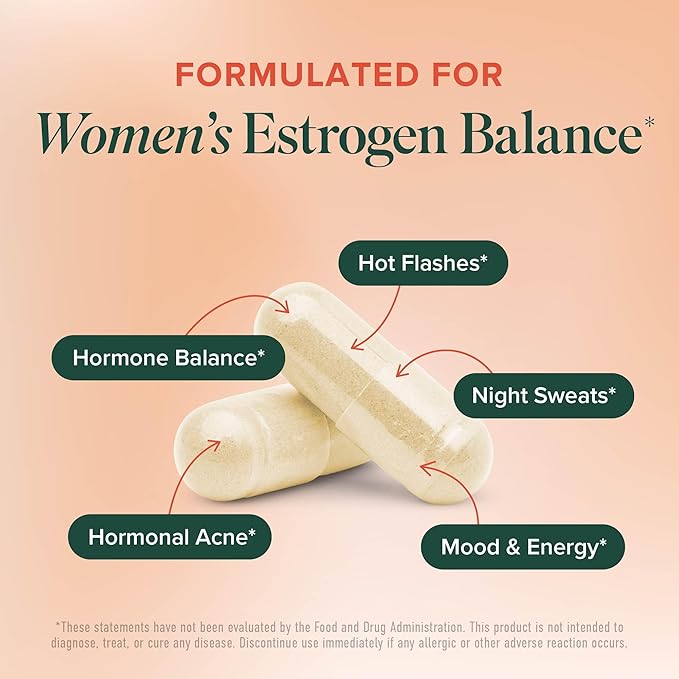 DIM Supplement for Women 250 mg | Estrogen & Hormone Balance | Menopause, Hot Flashes & Night Sweats Support | DIM Complex Estrogen Supplement for Women | with BioPerine | Gluten-Free | 60 Ct