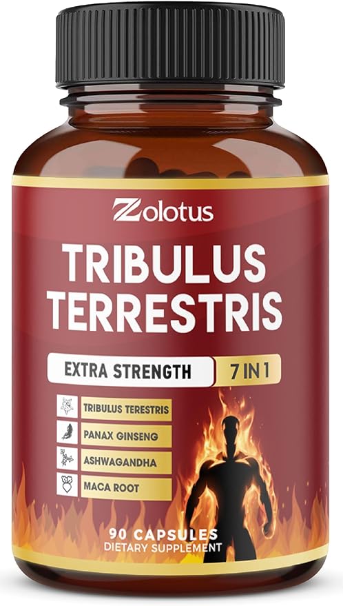 Tribulus Terrestris Capsules, High Potency with Ashwagndha, Panax Ginseng, Saw Palmetto, Maca, Shilajit. Boost Energy, Mood, Stamina, for Men & Women, 3 Months Supply.