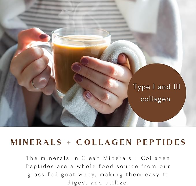 Mt. Capra Clean Minerals with Collagen Peptides | Healthy Hot Cocoa with Minerals from Goat Milk Whey and Grass-Fed Type I and III Collagen Peptides for 10 g Protein | 16 Servings - 23.8 oz