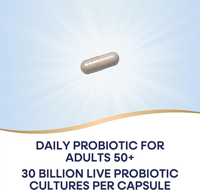 Nature's Way Fortify 50+ Daily Probiotic for Men and Women, 30 Billion Live Cultures, Colon, Digestive, and Immune Health Support* Supplement, 30 Capsules (Packaging May Vary)