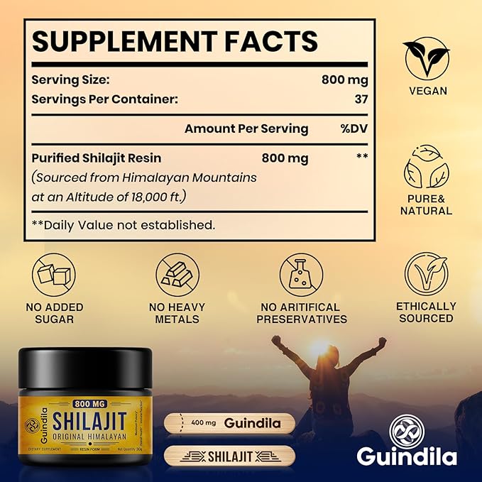 800mg Shilajit Supplement - Shilajit Pure Himalayan Organic Shilajit Resin with Maximum Potency, Original from Himalayan with 85+ Trace Minerals & Fulvic Acid for Focus & Energy, Immunity, 3 Packs