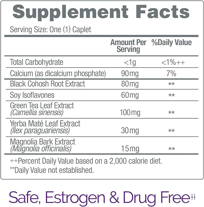 Estroven Stress Relief & Energy Boost for Menopause Relief - 28 Ct. - Clinically Proven Ingredients Provide Stress & Energy Support + Night Sweats & Hot Flash Relief - Drug-Free and Gluten-Free