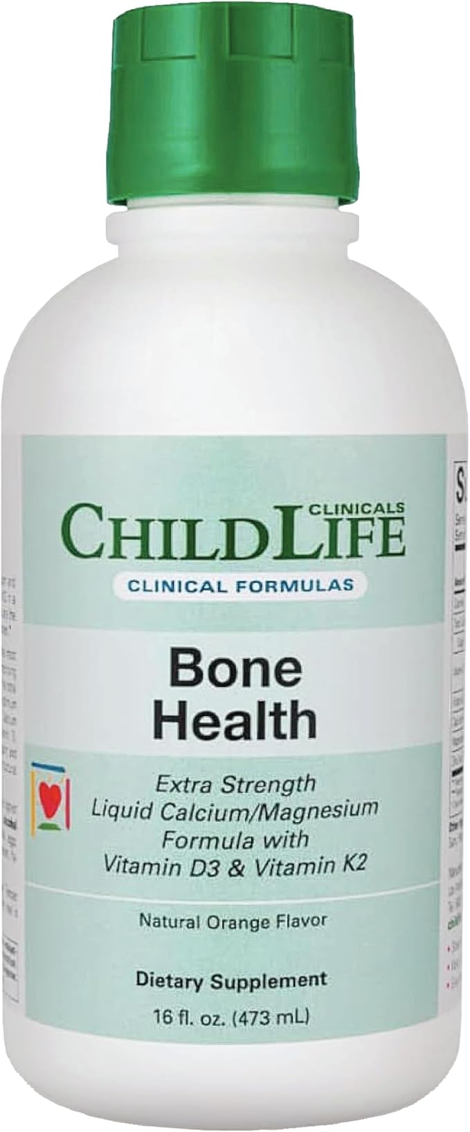 CHILDLIFE ESSENTIALS Clinicals Bone Health - Baby Liquid Calcium, Kids Calcium Liquid w/Magnesium, Zinc, Vitamin D3, for Babies 6 Months & Up, Toddlers, Children - Orange Flavor, 16 fl oz (1 Pack)