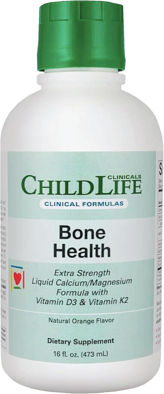 CHILDLIFE ESSENTIALS Clinicals Bone Health - Baby Liquid Calcium, Kids Calcium Liquid w/Magnesium, Zinc, Vitamin D3, for Babies 6 Months & Up, Toddlers, Children - Orange Flavor, 16 fl oz (1 Pack)