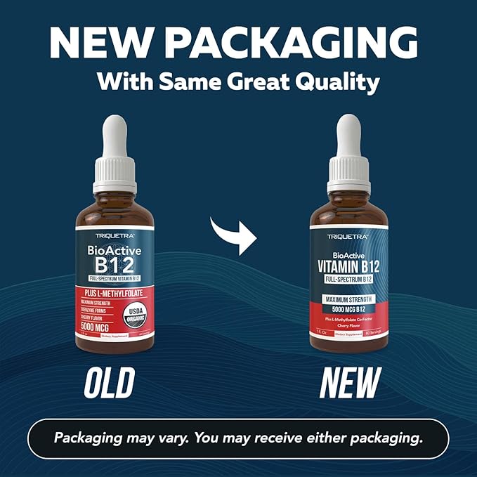 Organic Vitamin B12 - 5000 mcg, 3 BioActive Forms B12: Methyl B12, Adenosyl B12 & Hydroxy B12 - Plus L-Methylfolate Cofactor | Sublingual Form, Cherry Flavor, Vegan, Non-GMO (120 Servings - 2 Pack)