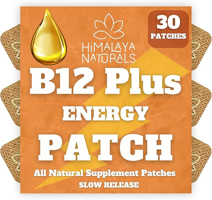 B12 Plus Energy Patches - Methylcobalamin B12-30-Day Supply for Energy Boost, Enhanced Stamina & Quick Recovery - B12 for Daily Vitality