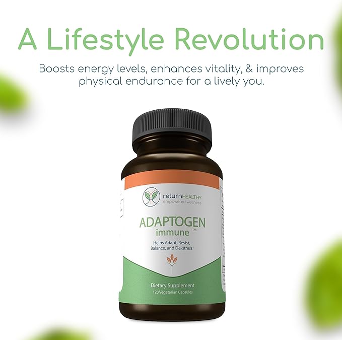 Adaptogen Immune, Adaptogens Supplements, Ashwagandha Supplements with Siberian Ginseng, Astragalus Root, and More - Promotes Healthy Body Functioning - Stress Relief Supplement, 120 Capsules