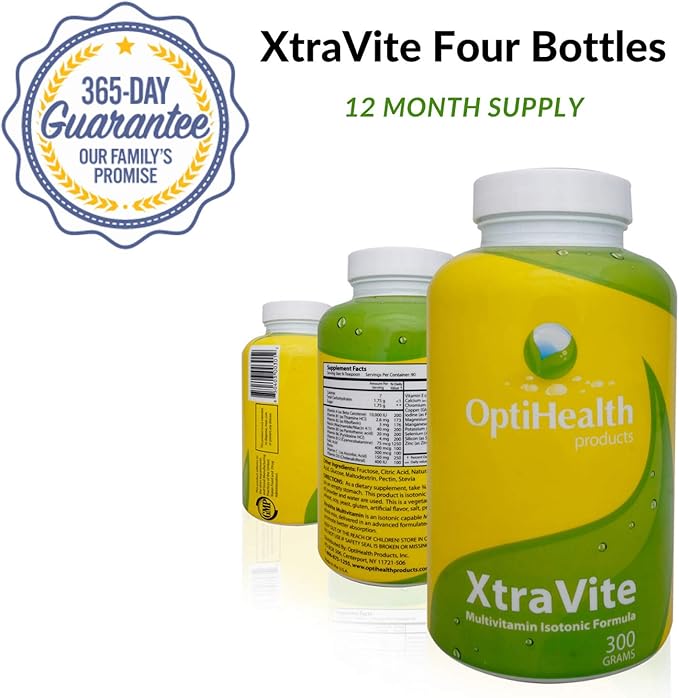XtraVITE Isotonic Multivitamin - 100% Essential Vitamins and Minerals - Pack of 4