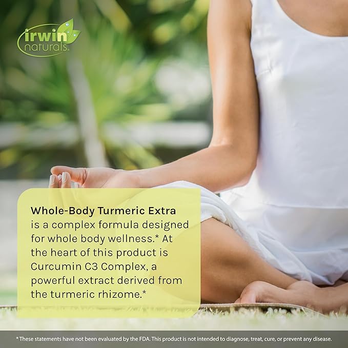 Irwin Naturals Whole-Body Turmeric + Curcumin C3 Complex - 120 Liquid Soft-Gels - with Boswellia, Maritime Pine Bark, MSM & Rose Hip