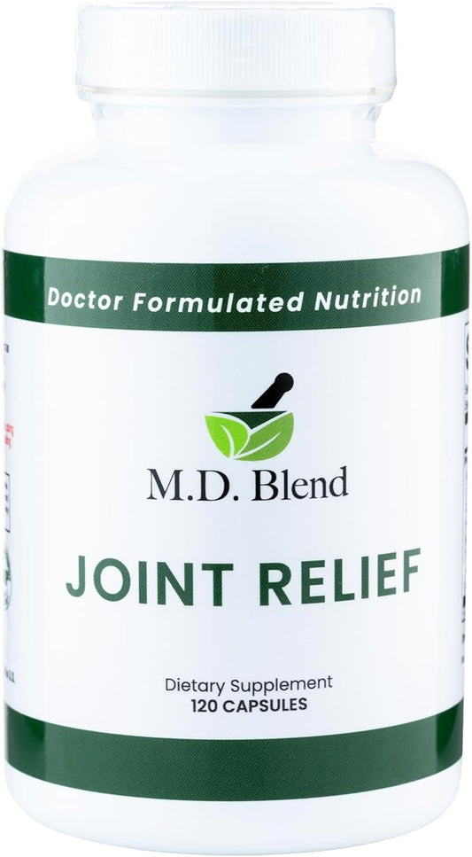 M.D. Joint - Expert Formulated Supplement - Knees, HIPS, Ankles Movement & Mobility - Daily Wellness Blend - Collagen, Hydrolyzed, Glucosamine, BioPerine, Turmeric - 120 Capsules (Pack of 1)