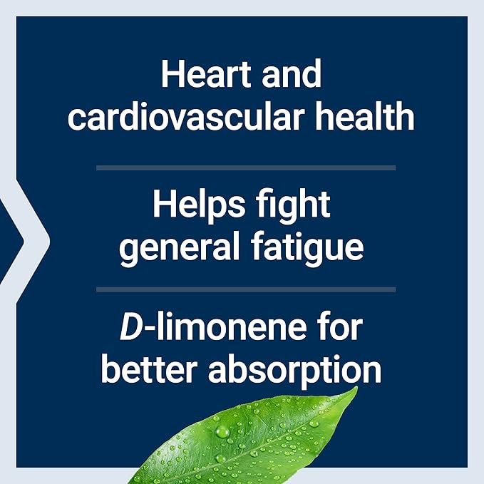 Life Extension Super-Absorbable CoQ10 (Ubiquinone) with d-Limonene – Heart Health, Fight General Fatigue, Better Absorption – Gluten-Free, Non-GMO – 60 Softgels