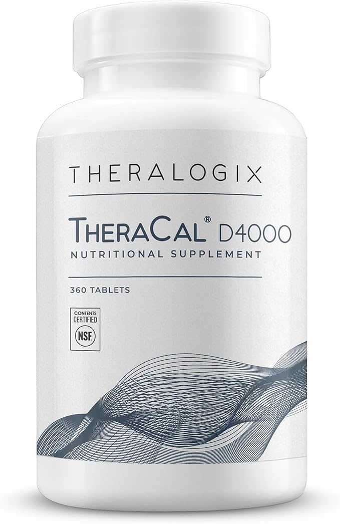 Theralogix TheraCal D4000 - Bone Health Support Supplement with Calcium, Magnesium, Vitamin D3, Vitamin K2 & Boron* - 90-Day Supply - NSF Certified - 360 Tablets