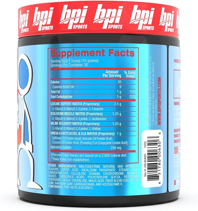 BPI Sports Best BCAA - Building Blocks of Protein and Muscle - Post-Workout Recovery - Weight Loss Support - Fruit Punch, 30 Servings, 300 grams