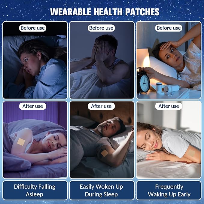 Sleep Patches for Adults Extra Strength Clinically-Studied L-Theanine + Magnesium Glycinate + Tart Cherry,8-Hour Time Release Technology for Deeper-(60 Patches-1pack)