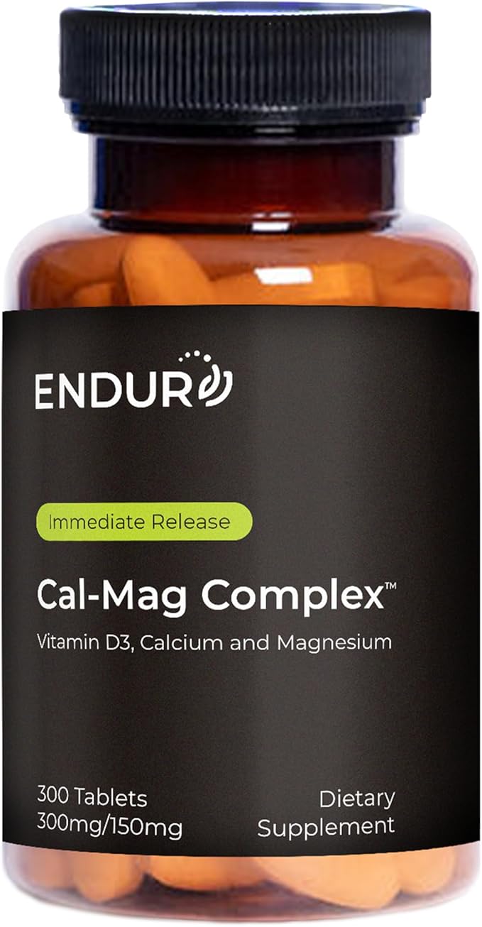 Calcium Magnesium Supplement (Cal-Mag Complex) - 300mg Calcium & 150mg Magnesium - 300 Tablets - Endurance Products Company