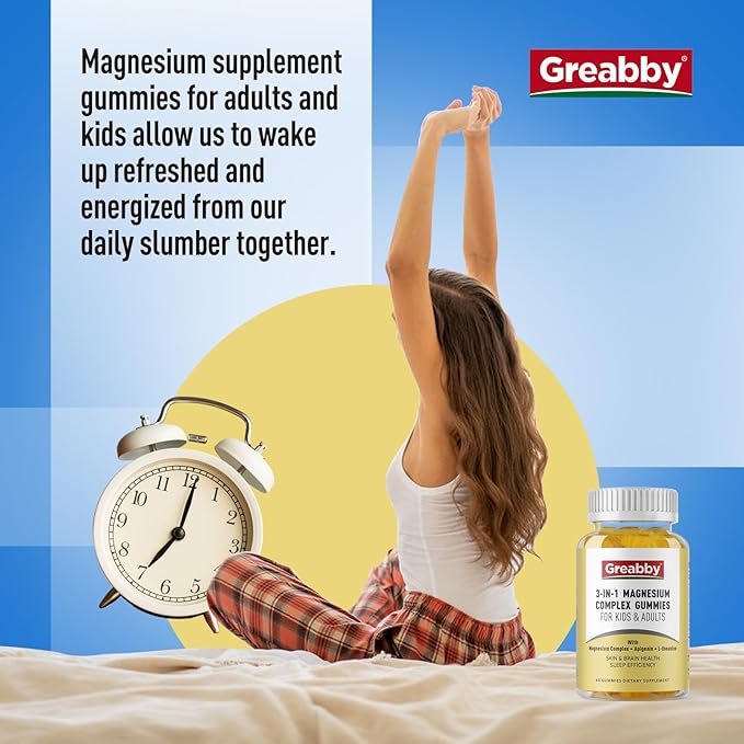 Triple Magnesium Complex Gummies - 800mg Magnesium Glycinate & Citrate, Apigenin & L-Theanine, for Kids & Adults, Naturally Asleep & Muscle Cramps (60 Count)