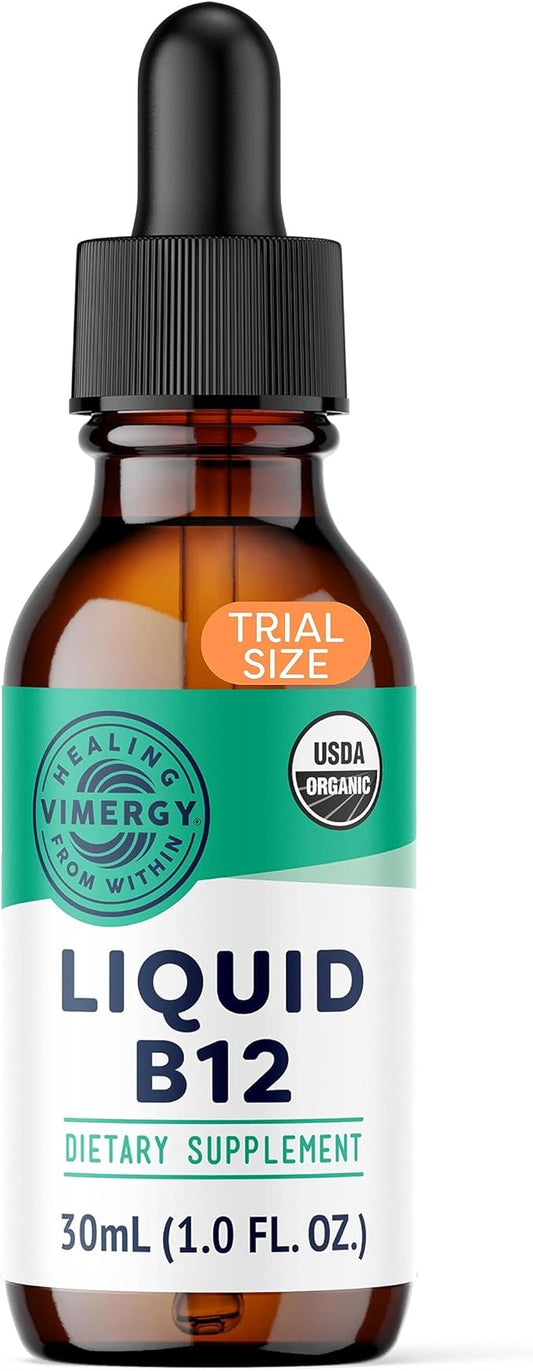 Vimergy Liquid B12 – Fast-Absorbing Brain Support – Energy Support Supplement – USDA Certified Organic, Vegan, Non-GMO – 30 Servings (30 mL)