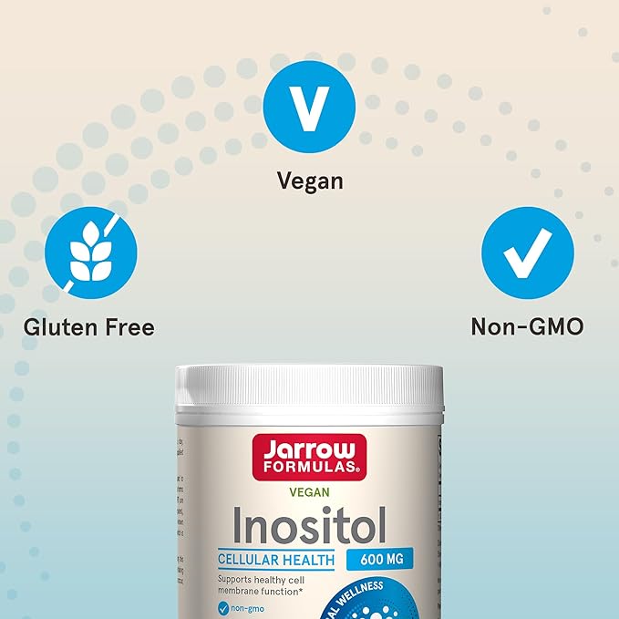 Jarrow Formulas Inositol 600 mg, Dietary Supplement for Cellular Health Support, 8 oz Powder, Approximately 378 Day Supply