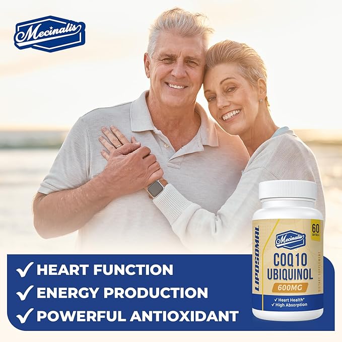 Liposomal CoQ10 Ubiquinol 600mg Softgels|Superior Absorption Ubiquinol CoQ10 Supplement|Powerful Active Antioxidant Form of Coenzyme Q10|Heart Function & Energy Production|60 Softgels