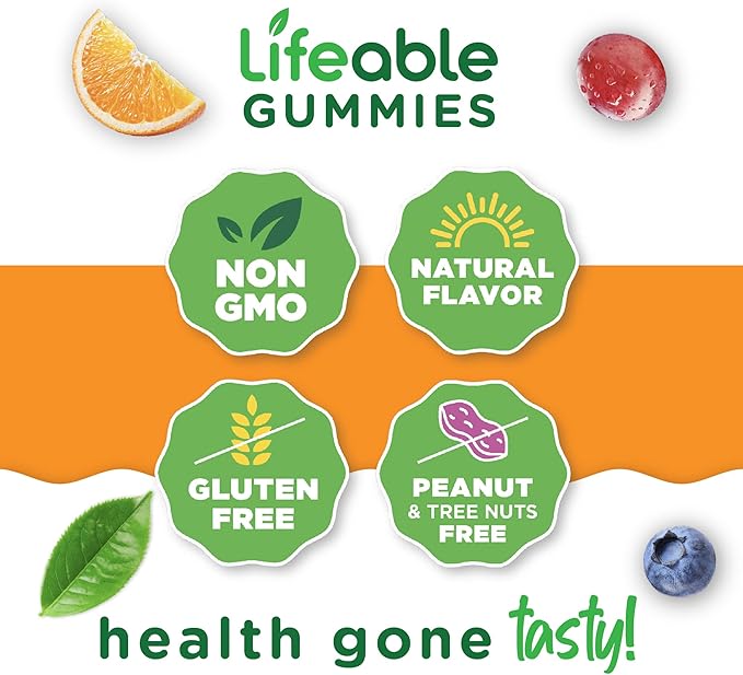 Lifeable Kids Calcium Magnesium Zinc Gummies | Calcium with Vitamin D3 | Great Tasting Calcium Supplements for Kids | Calcium Gummies for Bone Health | 90 Gummies
