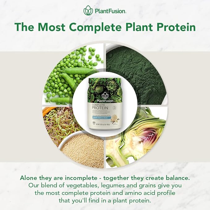 PlantFusion Complete Vegan Protein Powder - Plant Based Protein Powder With BCAAs, Digestive Enzymes and Pea Protein - Keto, Gluten Free, Soy Free, Non-Dairy, No Sugar, Non-GMO - Red Velvet 2 lb