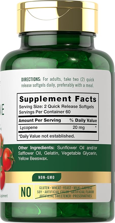 Carlyle Lycopene | 20mg | 120 Softgels | Non-GMO & Gluten Free Supplement