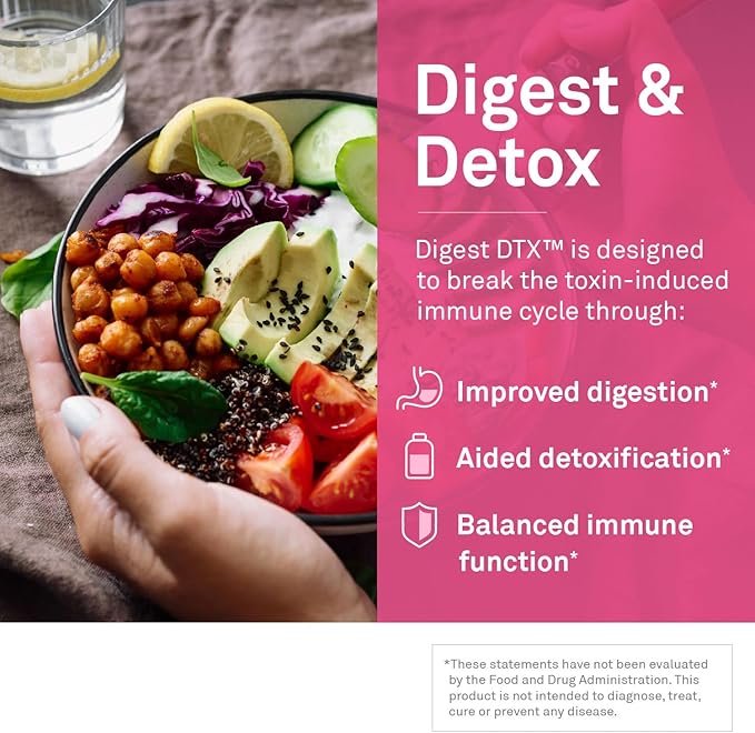 NeuroScience Digest DTX Gut Supplement with Digestive Enzymes for Men & Women + Apple Cider Vegar & Zinc Carnosine - Promote Healthy Gut Detox, Immune Support & Digestive Health (60 Capsules)