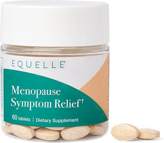 EQUELLE Menopause Multi-Symptom Relief - Women's Health Support for Hot Flashes, Sleep*, Muscle Aches & More - Hormone-Free** Supplement with Plant-Based Ingredient S-Equol - 60 Tablets