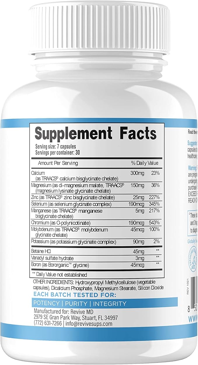 Revive MD | Multi Mineral | Promotes Healthy Bone Density for Men and Women | Supports Skeletal Strength | Broad Spectrum Mineral Support | 210 Capsules