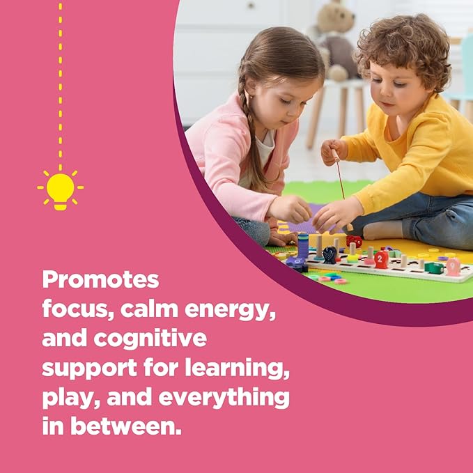 Phytoral Vegan Kids Focus Gummies - Potent Chewable Brain Support for Children - Enhances Concentration & Memory - Calming Supplements & Focus Gummies for Kids - Non-GMO & Gluten-Free - 120 Count