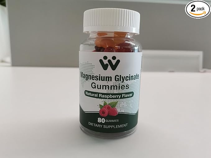 Magnesium Glycinate Gummies 400mg - Magnesium Supplement for Sleep,Stress & Muscle Relief Calm Magnesium Chews for Adults and Kids Fruit Flavor Black Currant Oil, Vegan, 2 Packs