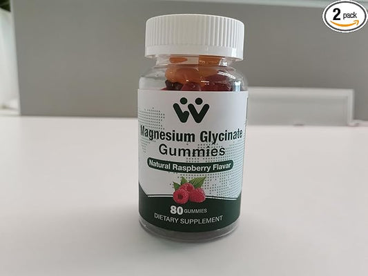 Magnesium Glycinate Gummies 400mg - Magnesium Supplement for Sleep,Stress & Muscle Relief Calm Magnesium Chews for Adults and Kids Fruit Flavor Black Currant Oil, Vegan, 2 Packs