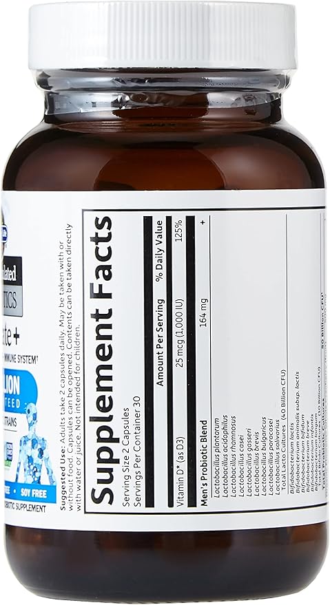 Garden of Life Dr. Formulated Probiotics Prostate+ - Acidophilus and Probiotic Supports Healthy Prostate and Digestive Balance - Gluten, Dairy, and Soy-Free - 60 Vegetarian Capsules