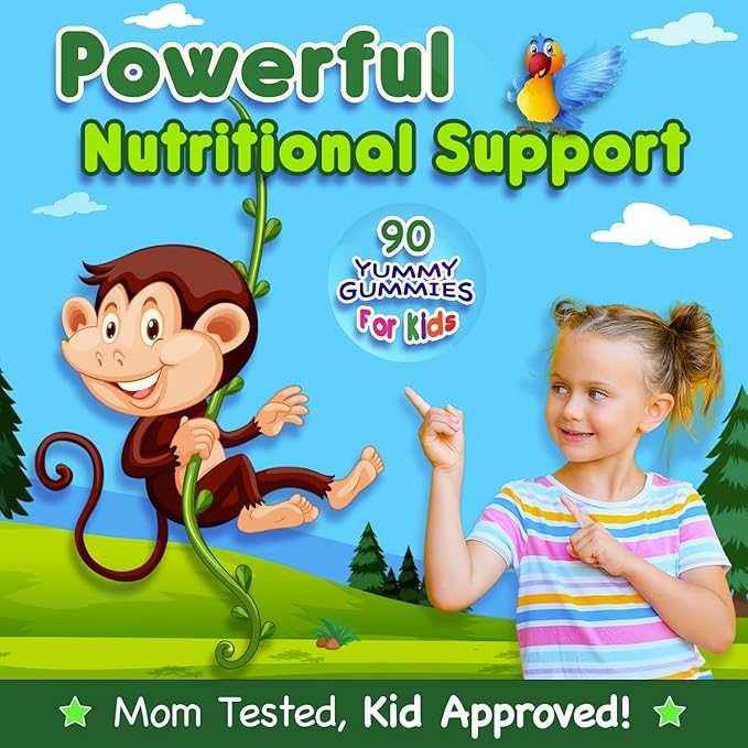 Infusions Super Green Gummies for Kids 90 Count - Superfood Booster Soft and Delicious 8 Powerful Blends Vegan Friendly Gluten Free & Non-GMO