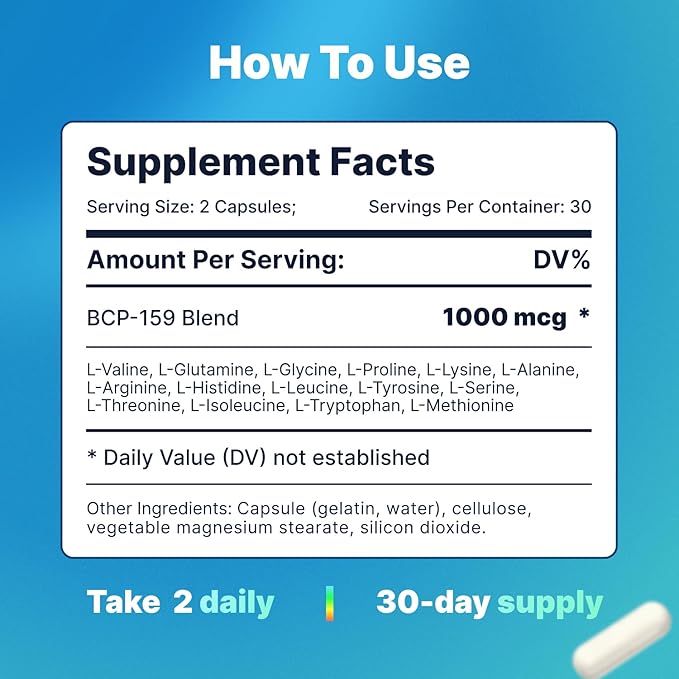 BCP-159 Capsules - Cycle Support & Muscle Recovery & Post Workout Recovery Supplement & Nac Supplement | Research Proven Quality | 60 Oral Capsules (1 Pack)