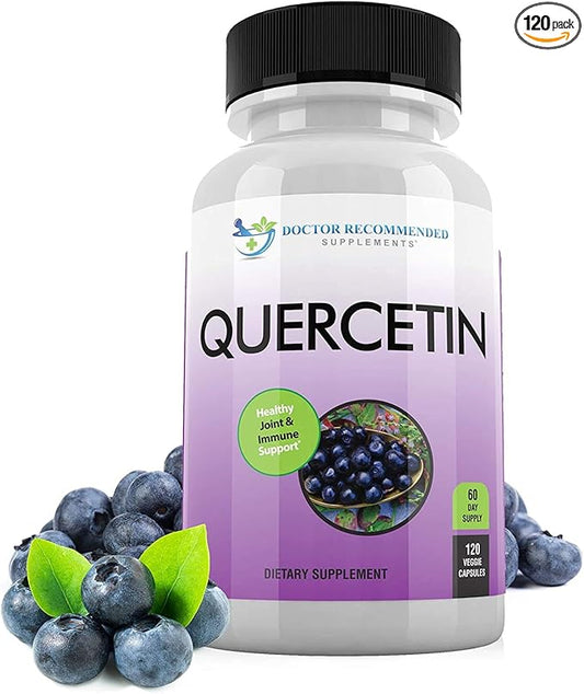 DOCTOR RECOMMENDED SUPPLEMENTS Quercetin 1000mg Per Serving - 120 Veggie Capsules, Vitamin Supplement, 60 Day Supply, (Vegan and Non-GMO)