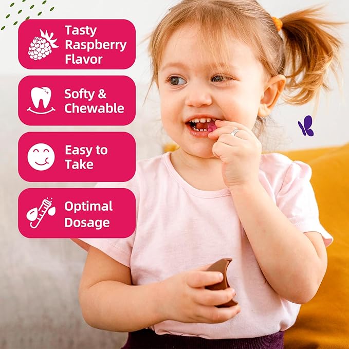 Kids Magnesium Gummies, Magnesium Glycinate, L-Threonate Gummies for Kids & Adults with L-Theanine, Chamomile, Licorice, Vitamin D, B6 for Sleep, Relaxation, Brain & Muscle, Sugar Free Raspberry 60ct