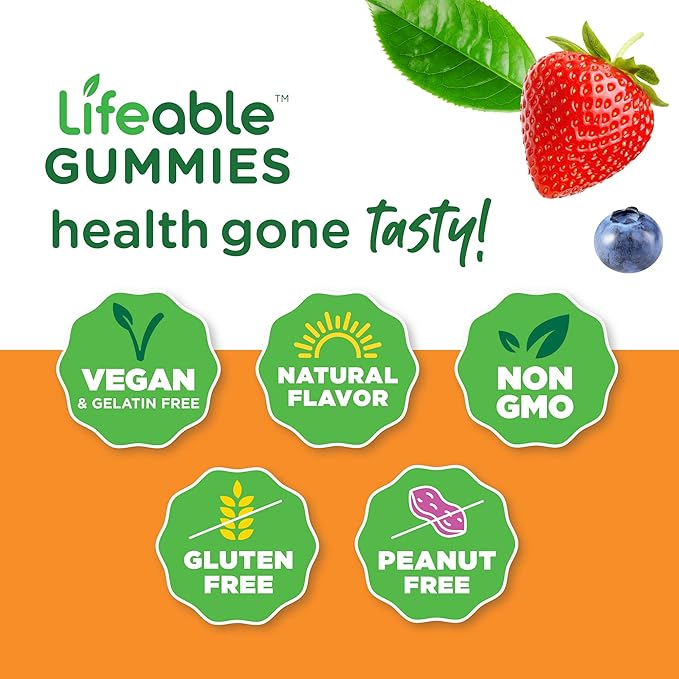 Lifeable Iron with Vitamin C + B Complex, Gummies Bundle - Great Tasting, Vitamin Supplement, Gluten Free, GMO Free, Chewable Gummy