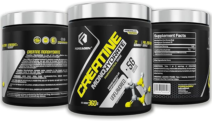 Forzagen Creatine Monohydrate Powder Unflavored, Micronized Creatine Powder for Muscle Gain for Men & Women, Creatina Monohidratada en Polvo, Creatina para Aumentar la Masa Muscular - 72 Servings