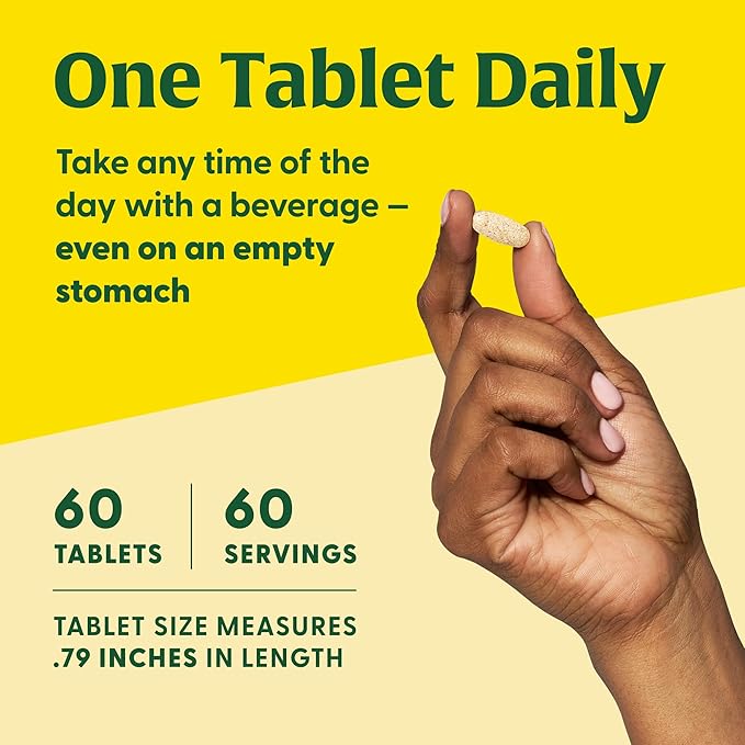 MegaFood One Daily Iron Free Multivitamin - Multivitamin for Women and Men - with Real Food - Immune Support Supplement - Bone Health - Energy Metabolism - Vegetarian; Non-GMO; No Iron - 60 Tablets