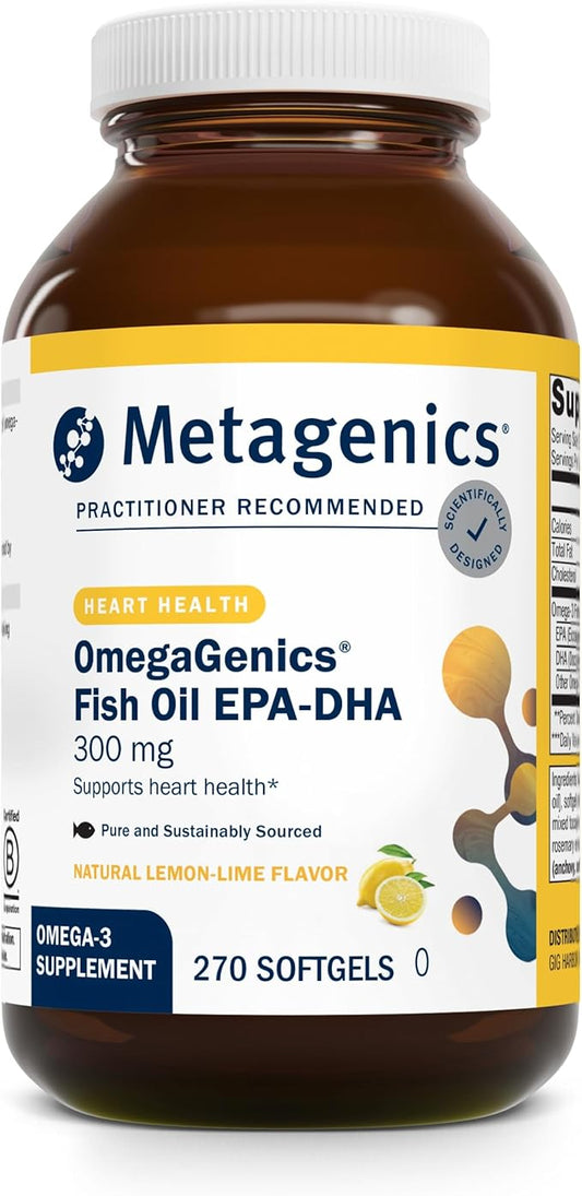 Metagenics OmegaGenics Fish Oil EPA-DHA 300mg - High Potency - Daily Omega 3 Fish Oil Supplement to Support Cardiovascular, Musculoskeletal and Immune System Health - 270 Softgels